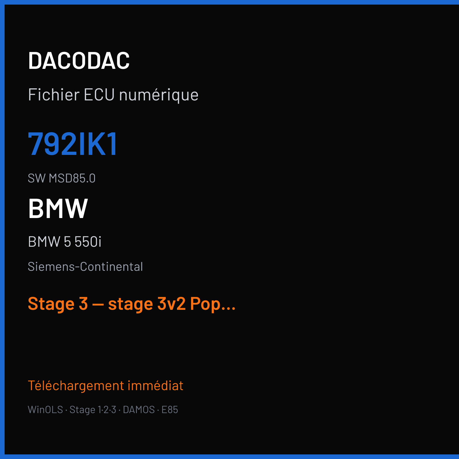 BMW 5 550i (2013) — Siemens-Continental — 792IK1 · MSD85.0 — Stage 3 — stage 3v2 Pop and Bang on Sportbutton is good see description