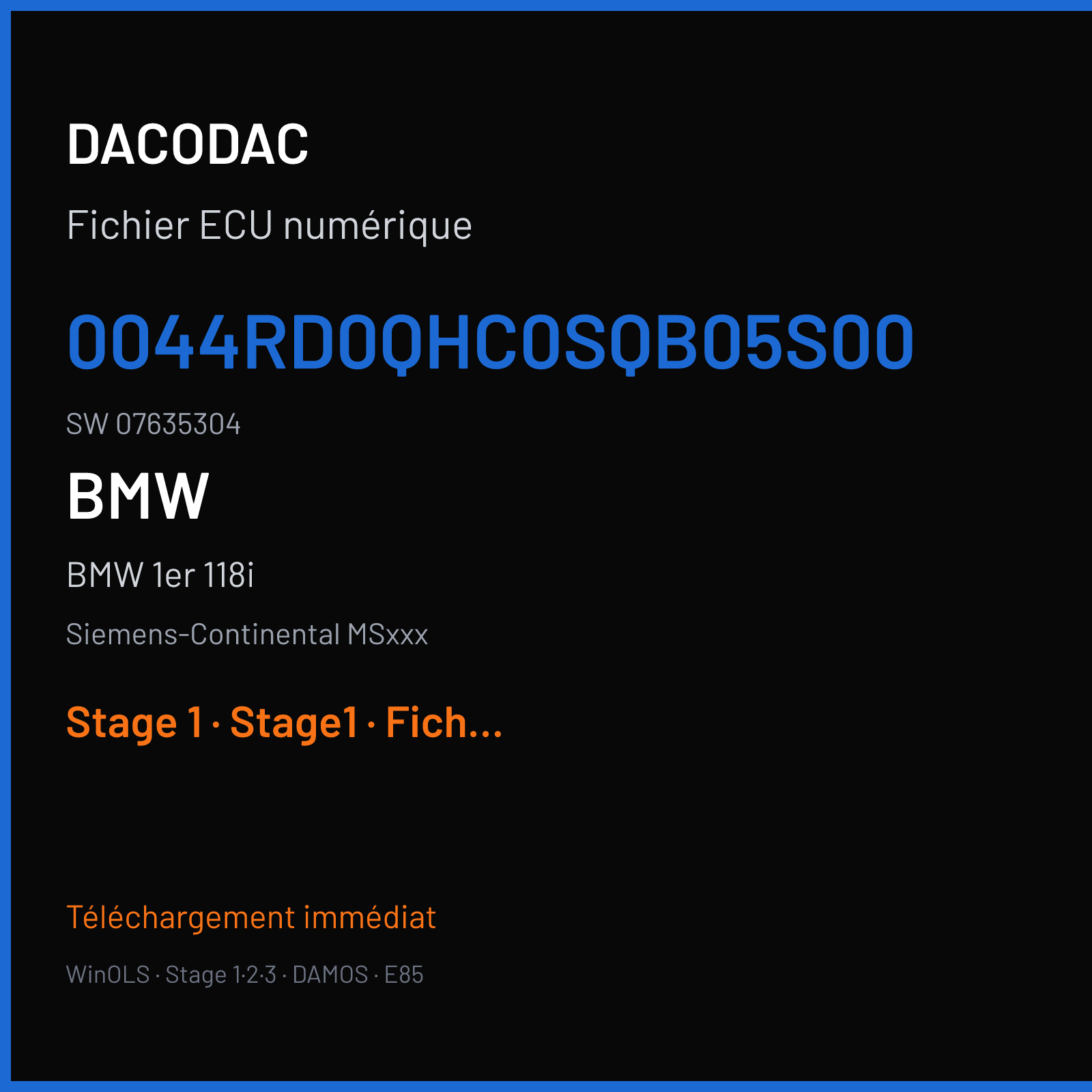 BMW 1er 118i (2009) — Siemens-Continental MSxxx — 0044RD0QHC0SQB05S00 · 07635304 — Stage 1