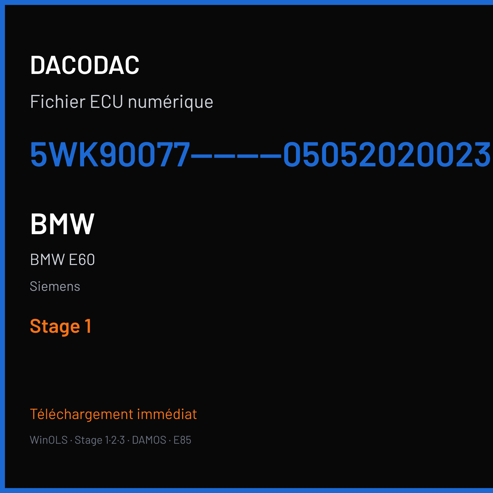 BMW E60 (2005) — Siemens — 5WK90077--------05052020023213--6577395009------ — Stage 1