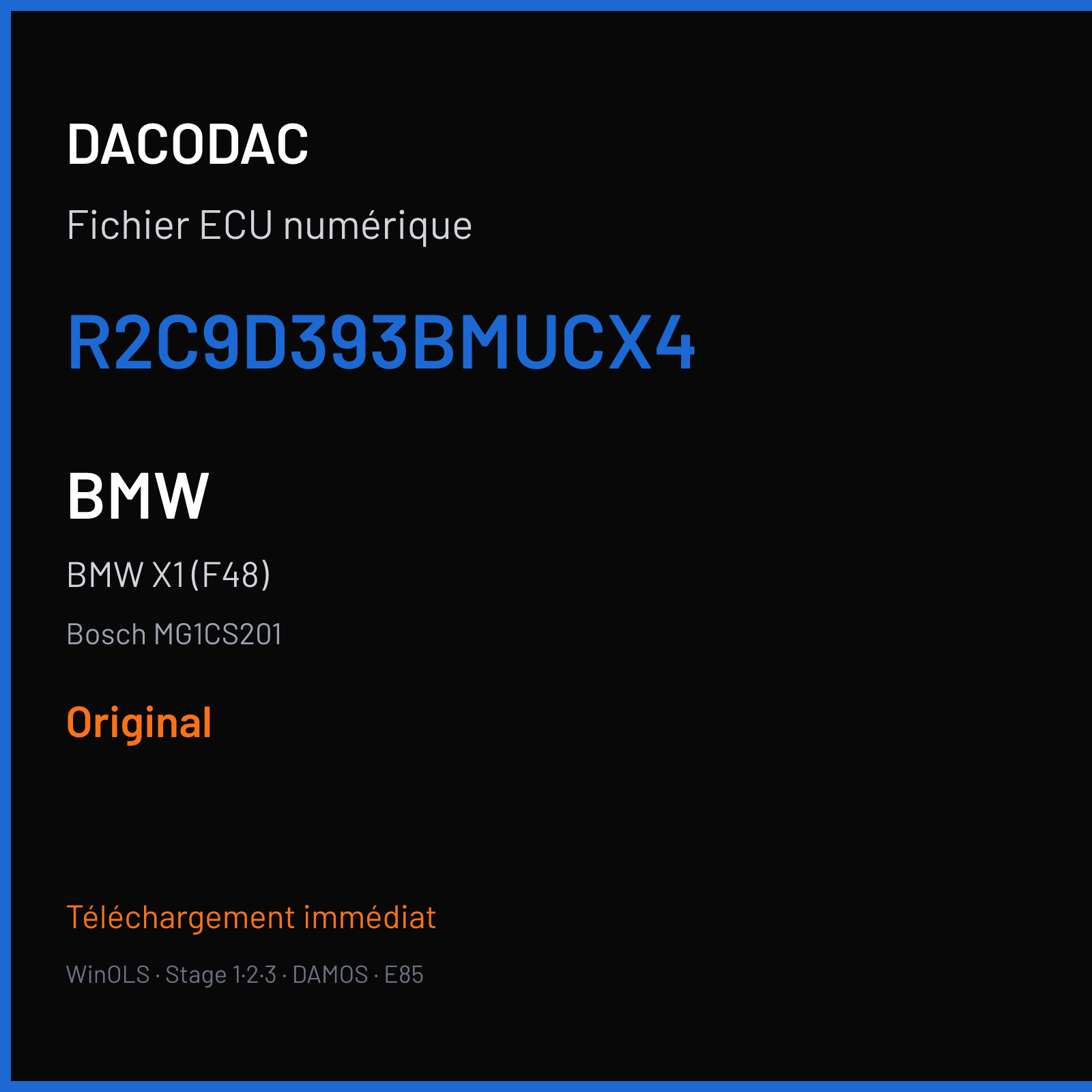 BMW X1 (F48) (2018) — Bosch MG1CS201 — R2C9D393BMUCX4 — Original