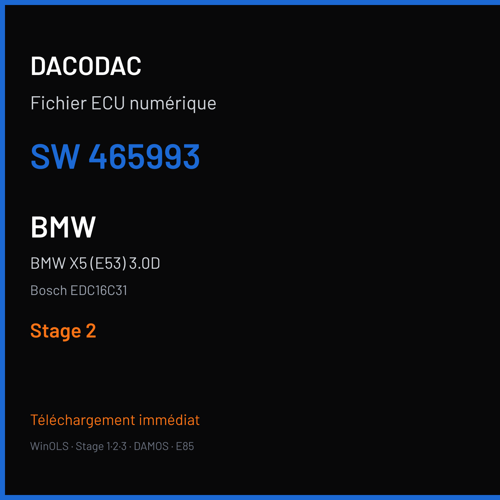 BMW X5 (E53) 3.0D (2006) — Bosch EDC16C31 — 465993 — Stage 2