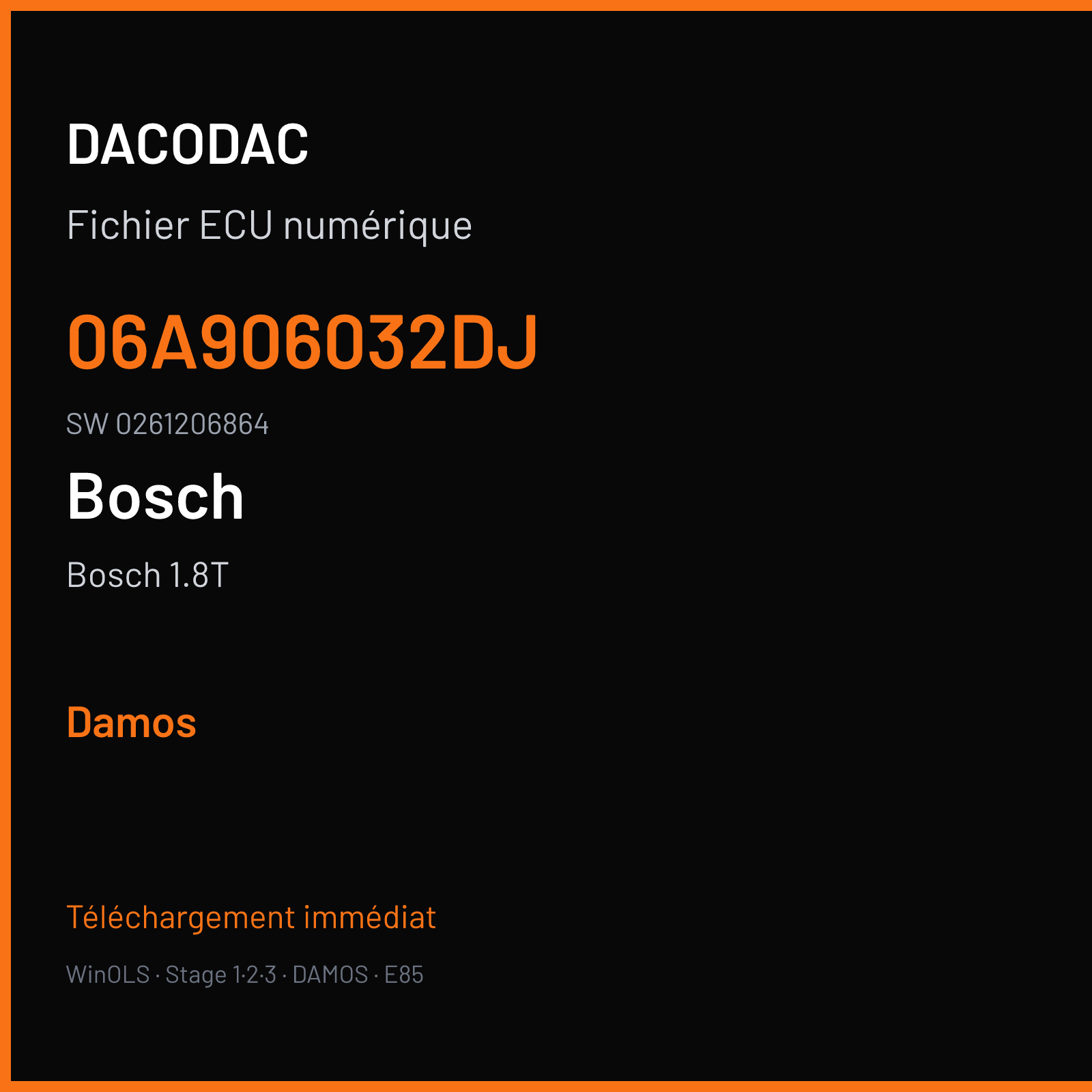 Bosch 1.8T — 06A906032DJ · 0261206864 — Damos
