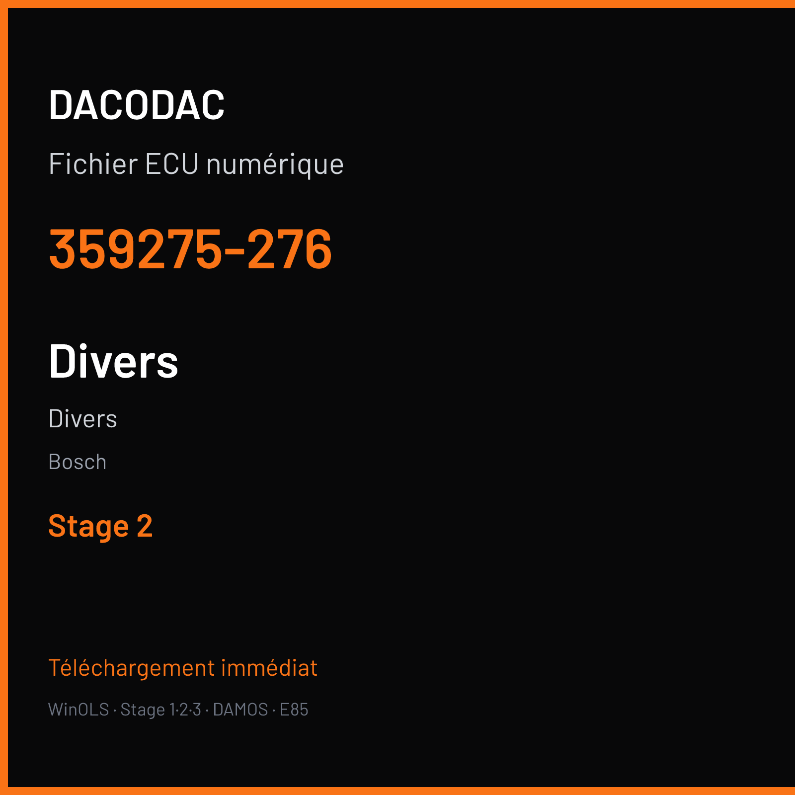 Divers — Bosch — 359275-276 — Stage 2