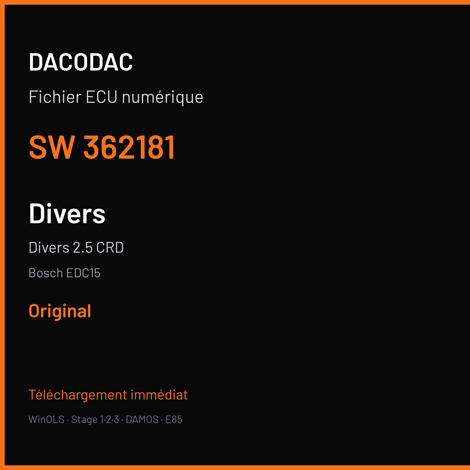Divers 2.5 CRD — Bosch EDC15 — 362181 — Original