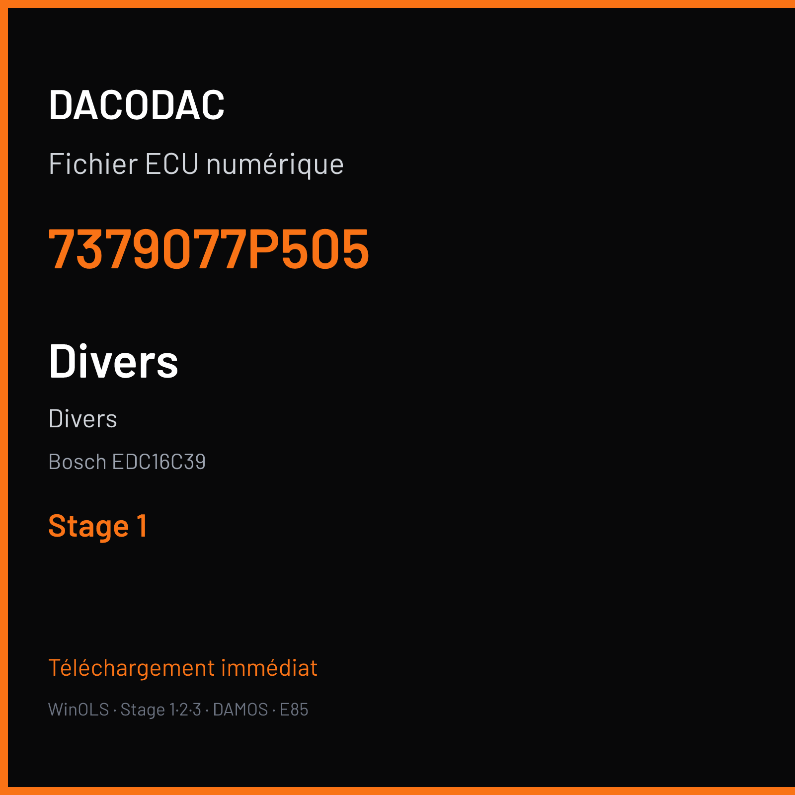 Divers (2010) — Bosch EDC16C39 — 7379077P505 — Stage 1