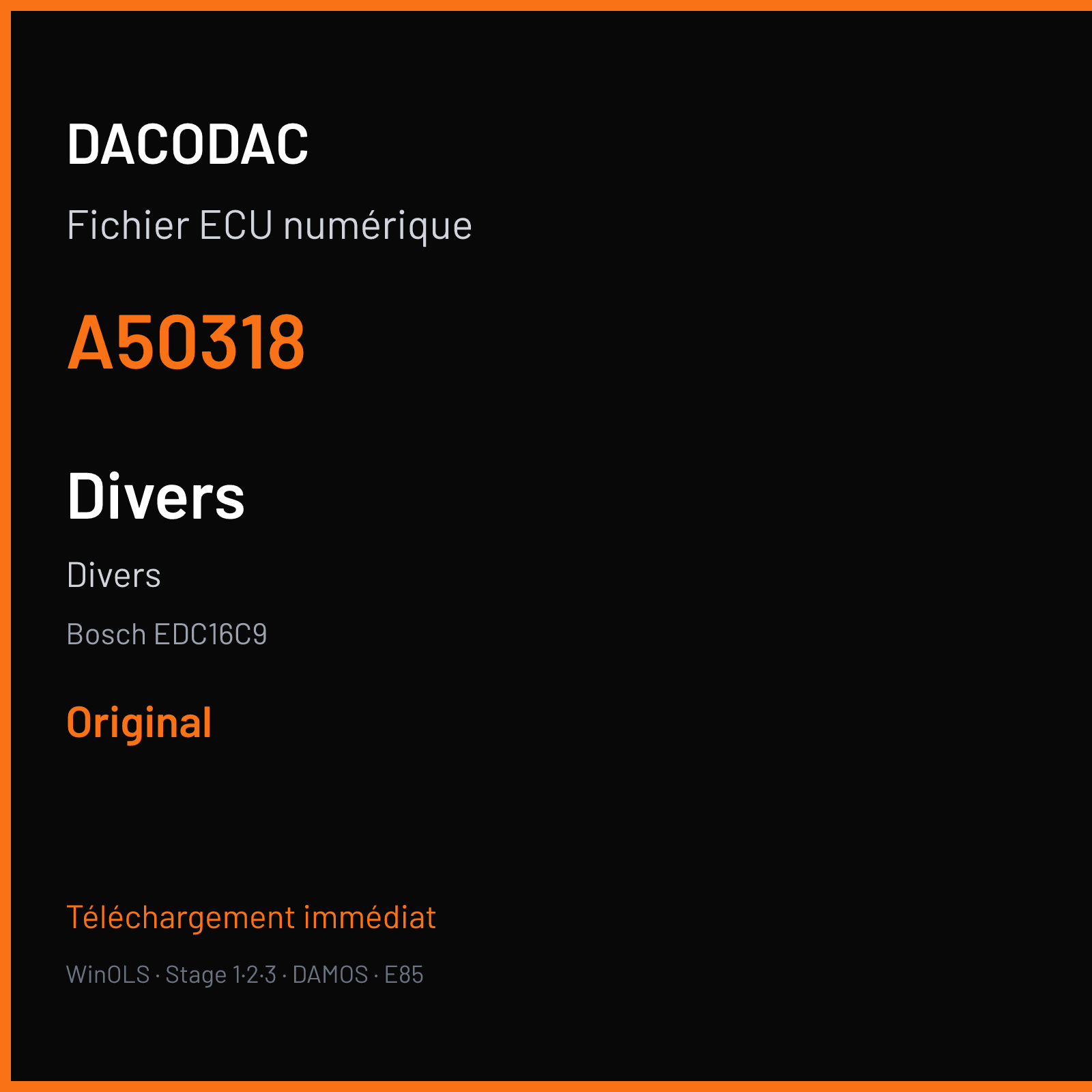 Divers (2005) — Bosch EDC16C9 — A50318 — Original