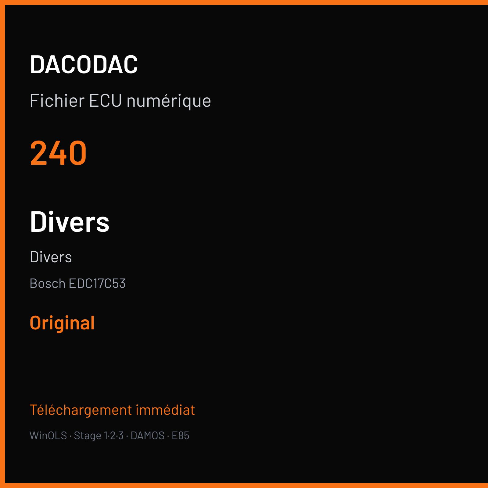 Divers (2017) — Bosch EDC17C53 — 240 — Original
