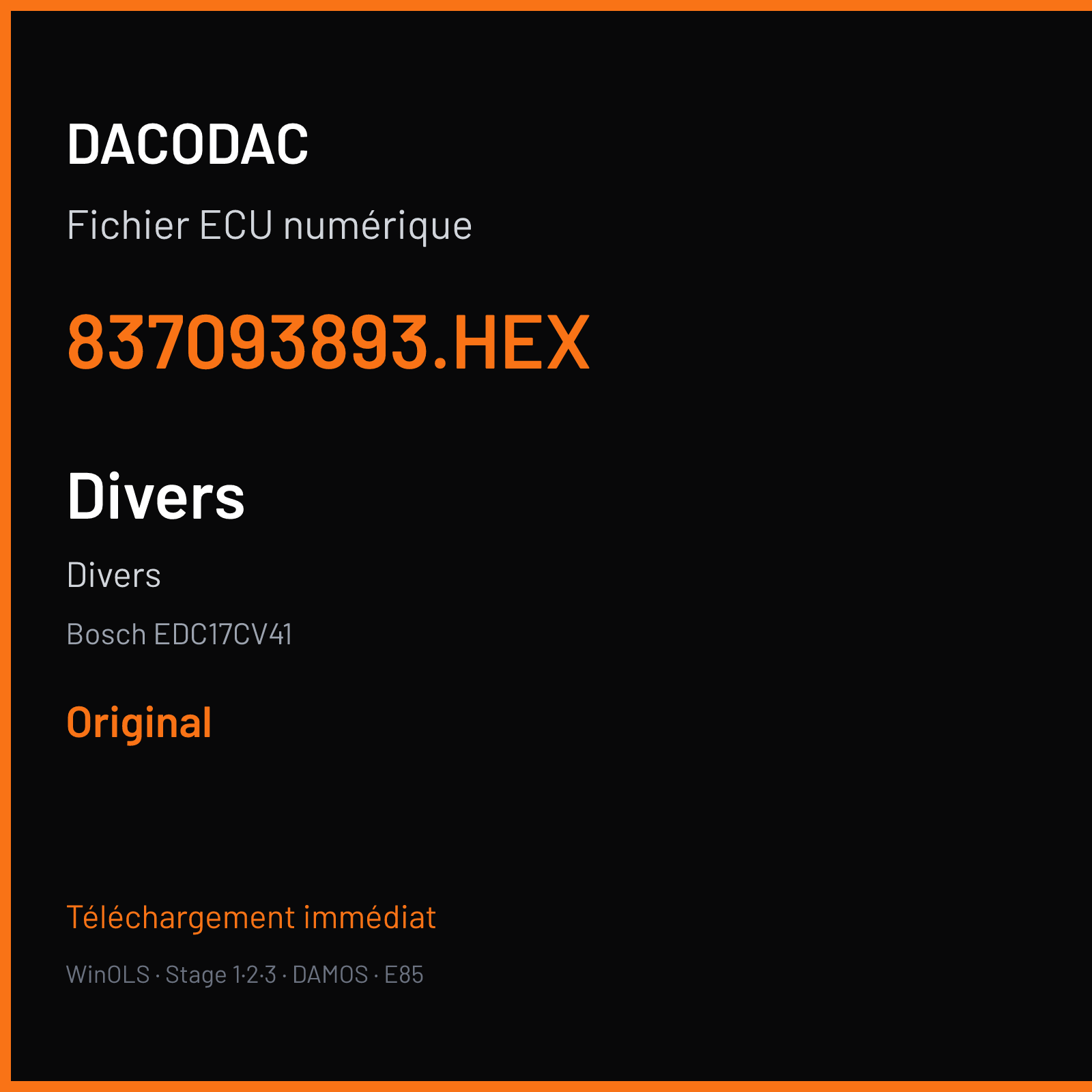 Divers (2017) — Bosch EDC17CV41 — 837093893.HEX — Original