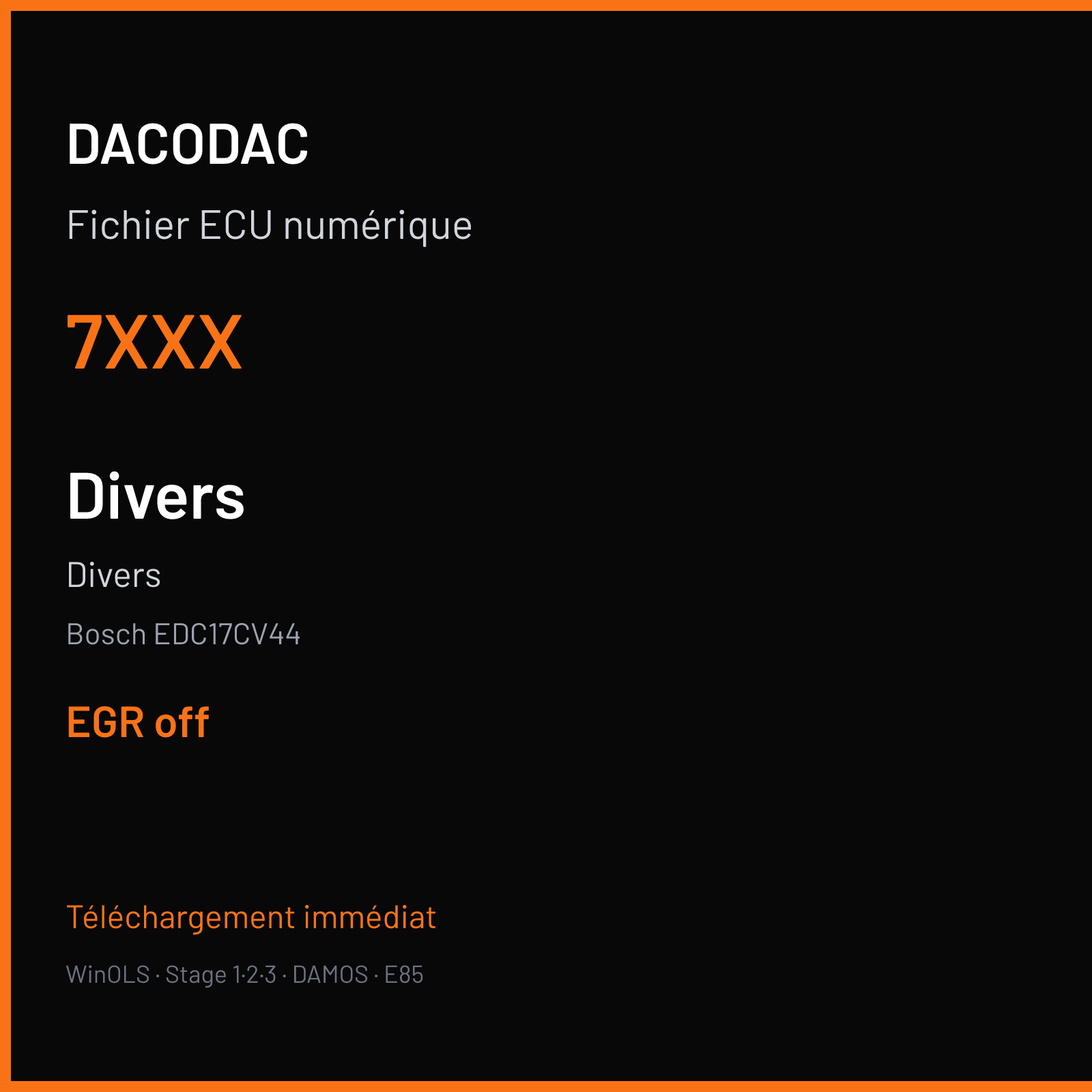 Divers — Bosch EDC17CV44 — 7XXX — EGR off