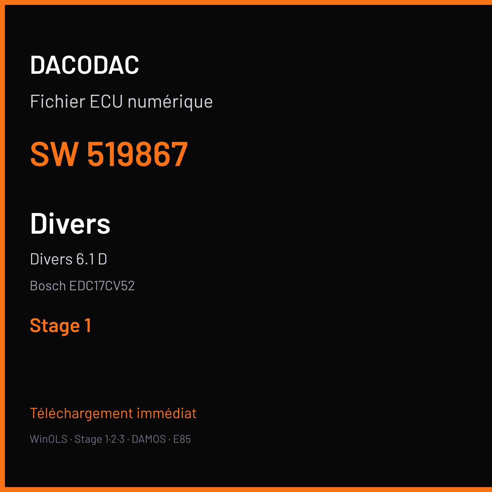Divers 6.1 D (2021) — Bosch EDC17CV52 — 519867 — Stage 1
