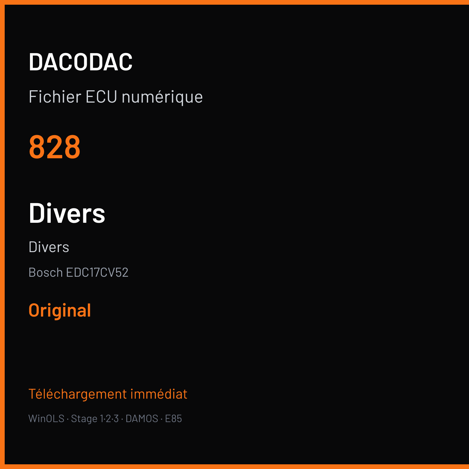 Divers (2015) — Bosch EDC17CV52 — 828 — Original