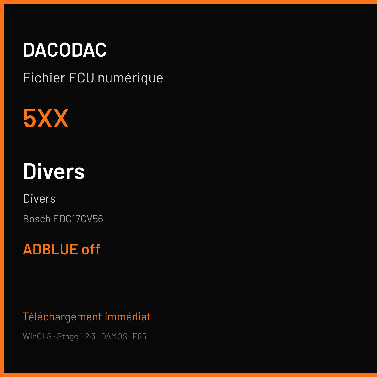 Divers (2016) — Bosch EDC17CV56 — 5XX — ADBLUE off