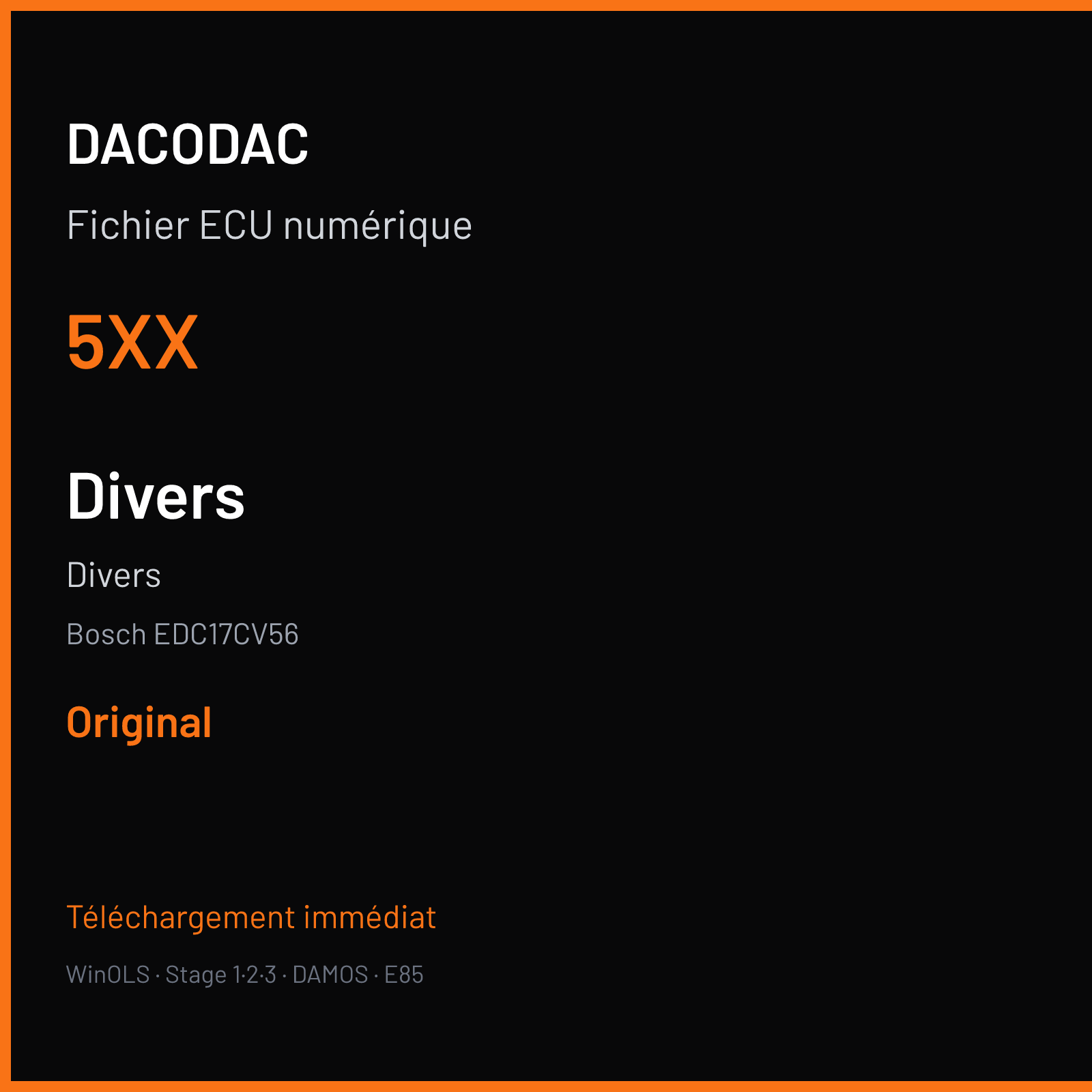 Divers (2016) — Bosch EDC17CV56 — 5XX — Original