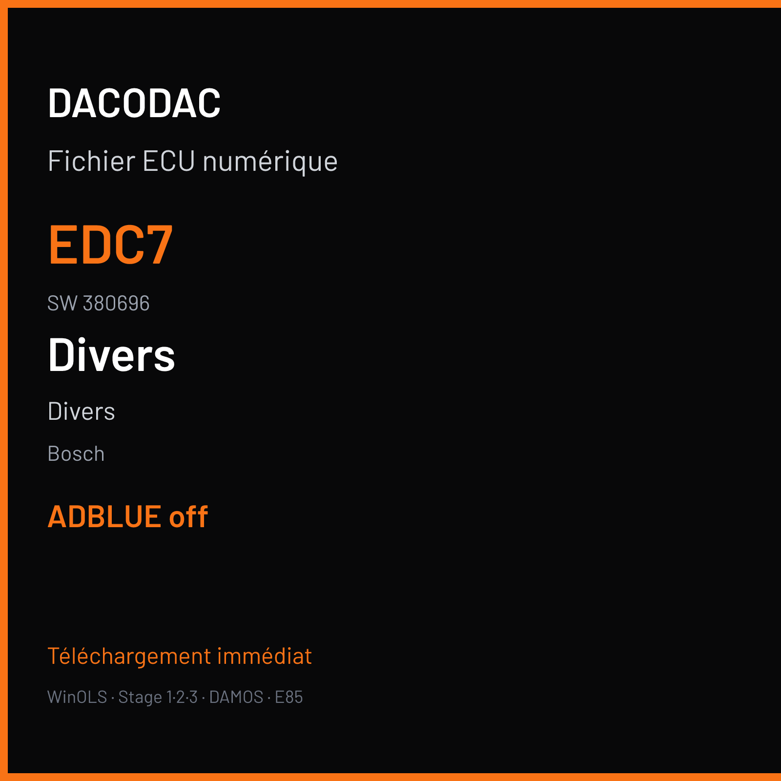 Divers (2013) — Bosch — EDC7 · 380696 — ADBLUE off