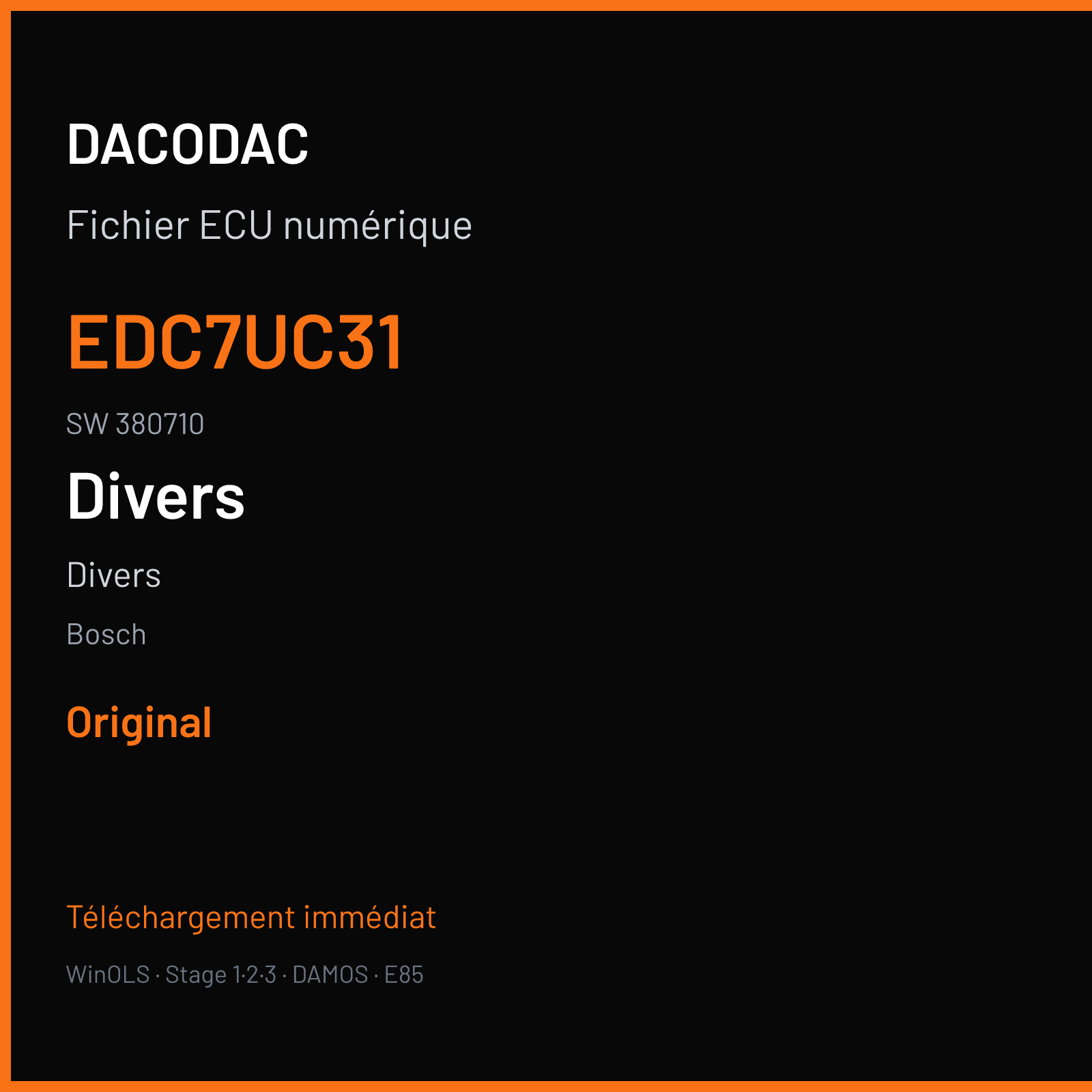 Divers (2011) — Bosch — EDC7UC31 · 380710 — Original
