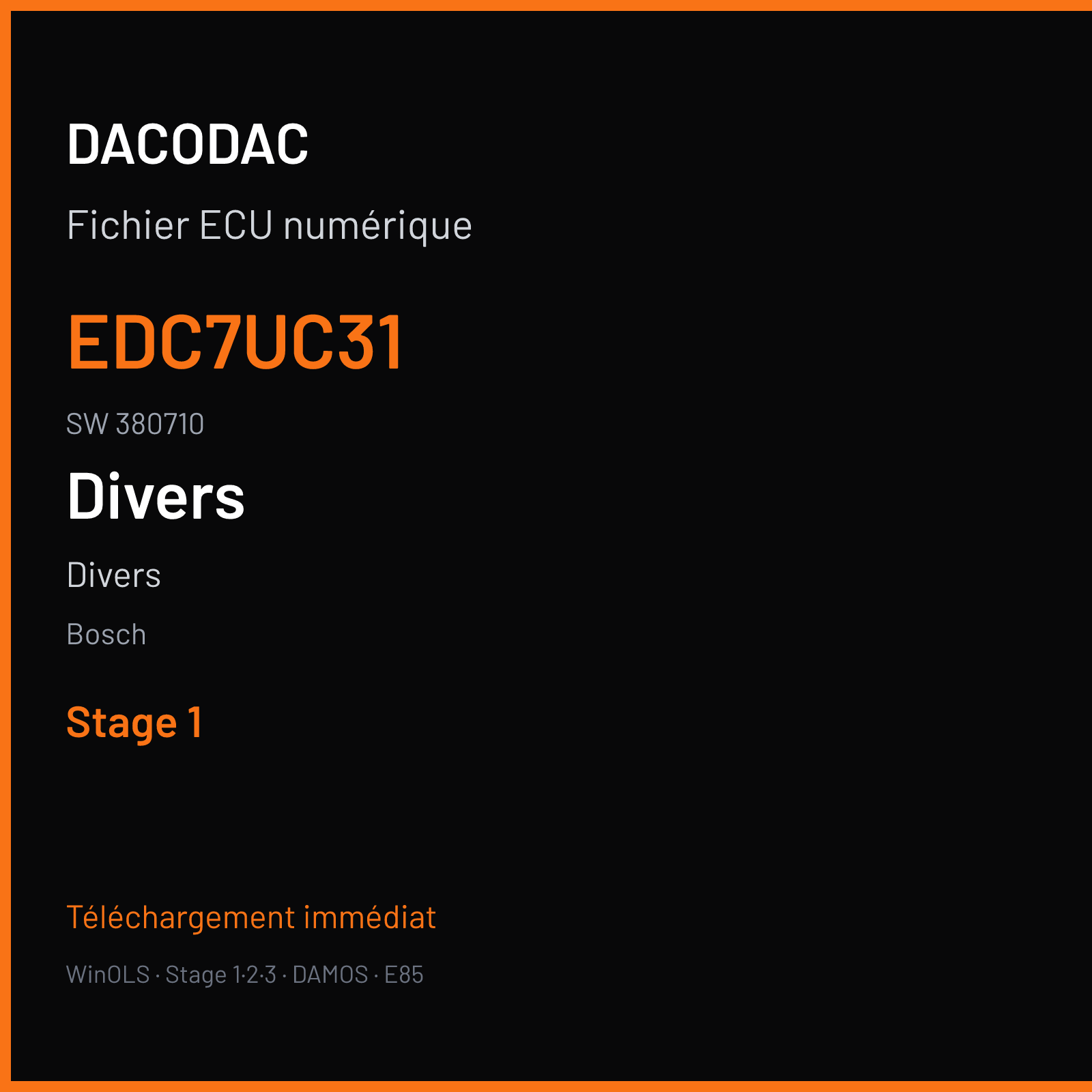 Divers (2011) — Bosch — EDC7UC31 · 380710 — Stage 1