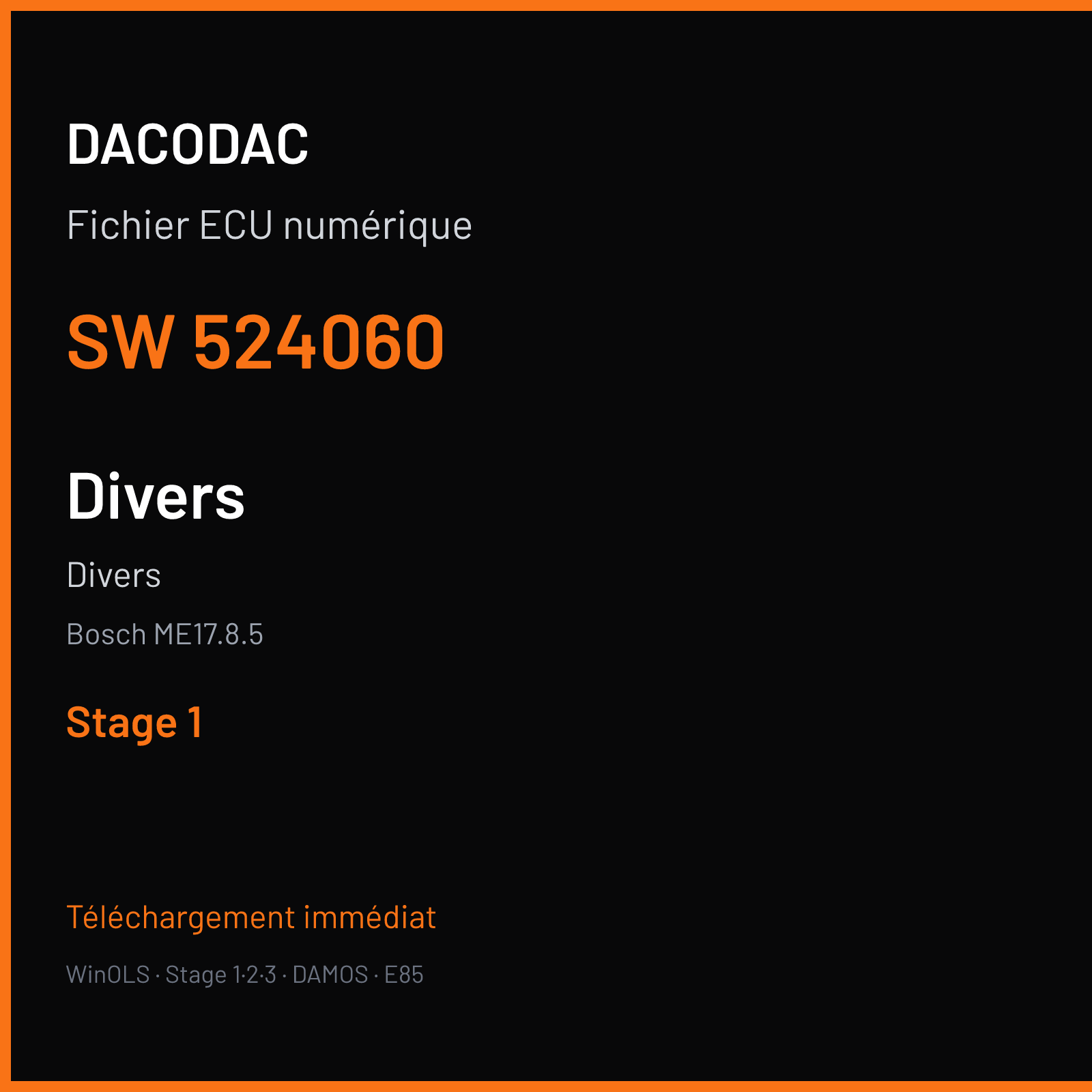Divers — Bosch ME17.8.5 — 524060 — Stage 1