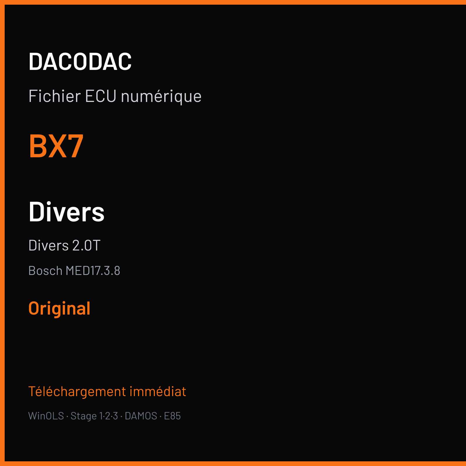 Divers 2.0T (2016) — Bosch MED17.3.8 — BX7 — Original