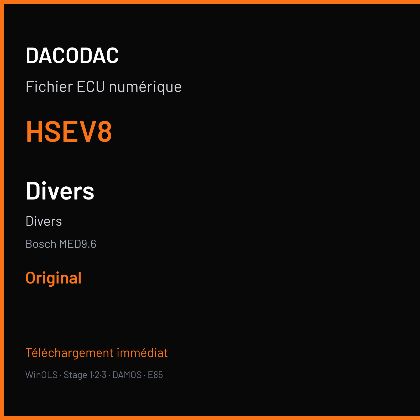 Divers (2007) — Bosch MED9.6 — HSEV8 — Original