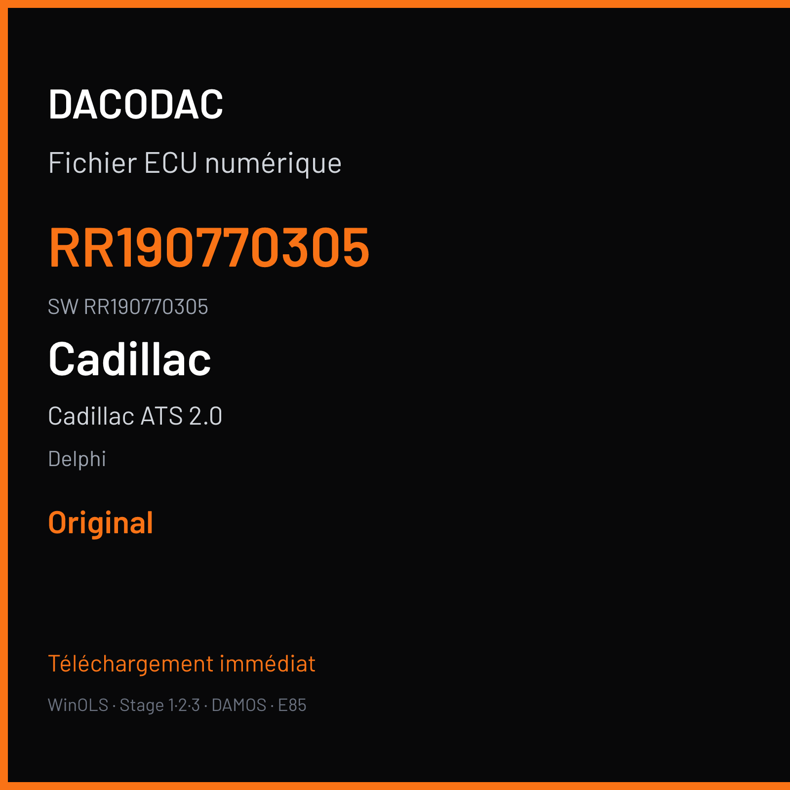 Cadillac ATS 2.0 272 ch (2019) — Delphi — RR190770305 · RR190770305 — Original