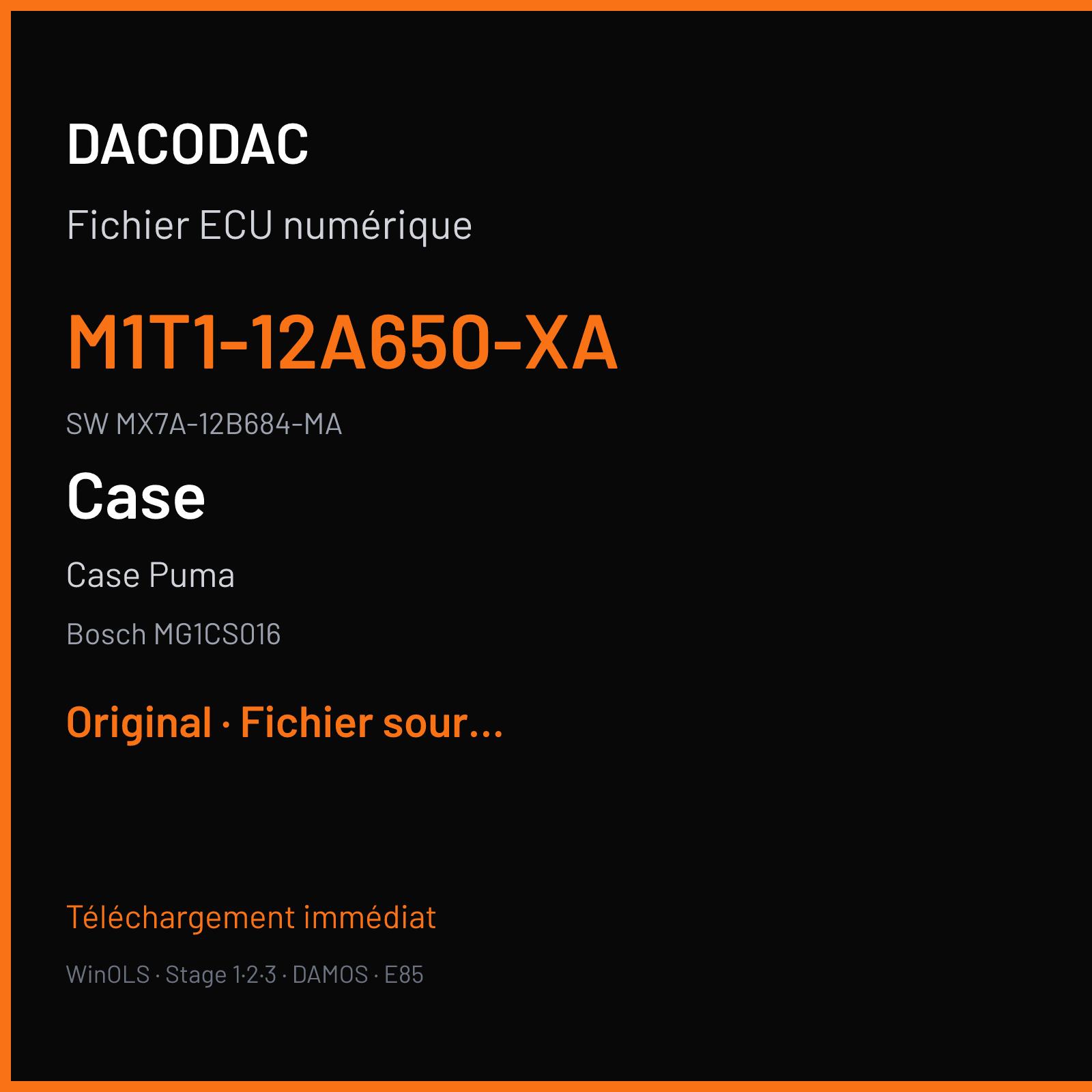 Case Puma — Bosch MG1CS016 — M1T1-12A650-XA · MX7A-12B684-MA · N1T1-14C204-HB — Original