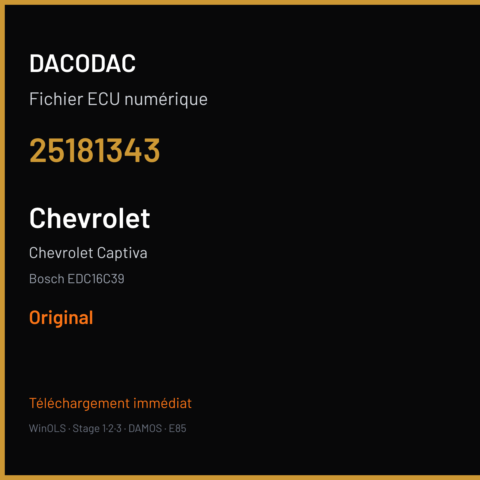 Chevrolet Captiva (2010) — Bosch EDC16C39 — 25181343 — Original