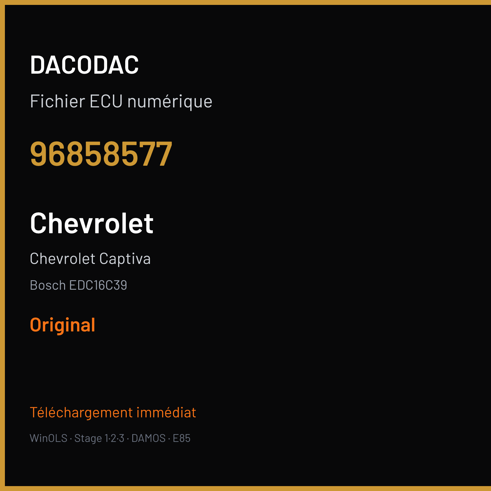 Chevrolet Captiva (2007) — Bosch EDC16C39 — 96858577 — Original