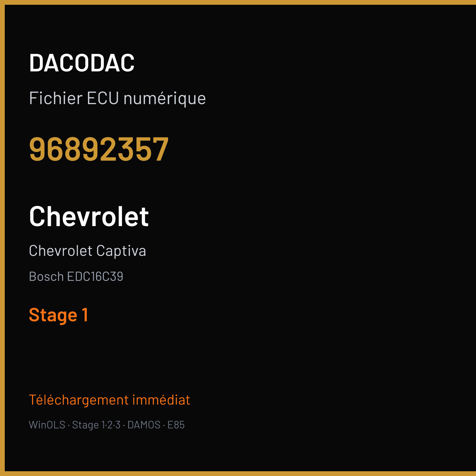 Chevrolet Captiva (2009) — Bosch EDC16C39 — 96892357 — Stage 1