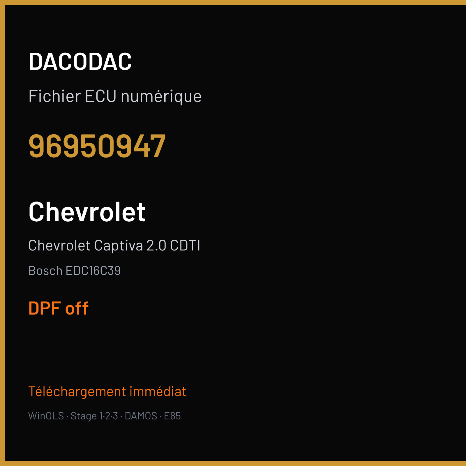 Chevrolet Captiva 2.0 CDTI — Bosch EDC16C39 — 96950947 — DPF off