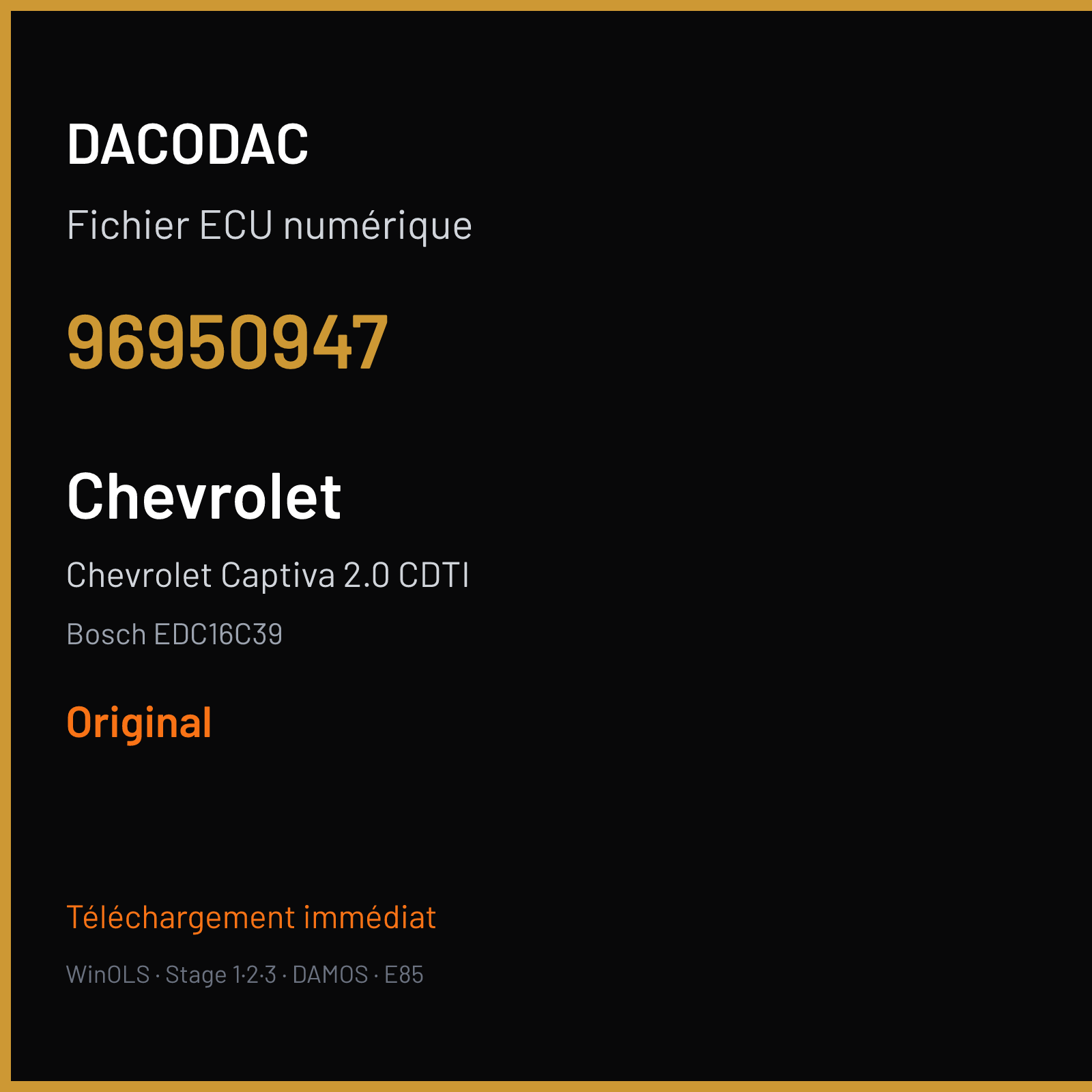 Chevrolet Captiva 2.0 CDTI (2007) — Bosch EDC16C39 — 96950947 — Original