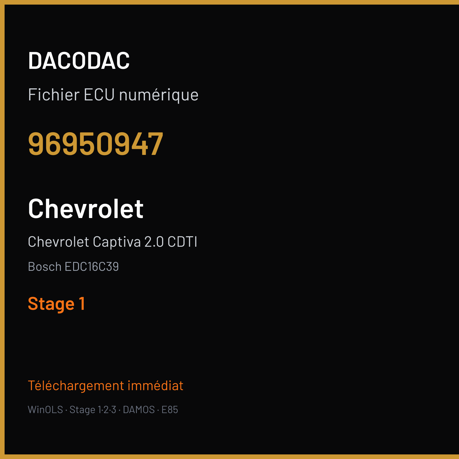 Chevrolet Captiva 2.0 CDTI (2007) — Bosch EDC16C39 — 96950947 — Stage 1