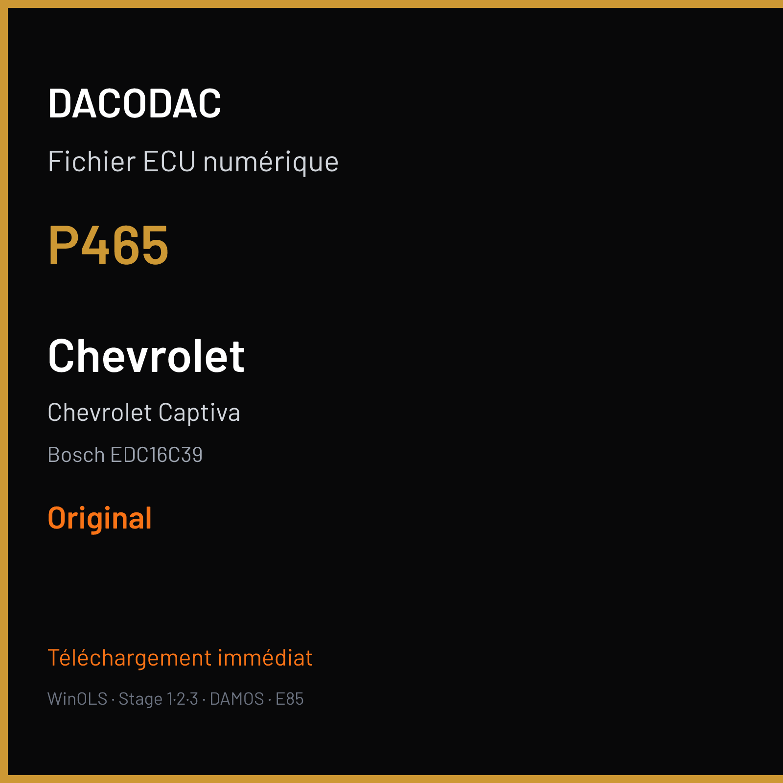 Chevrolet Captiva (2006) — Bosch EDC16C39 — P465 — Original
