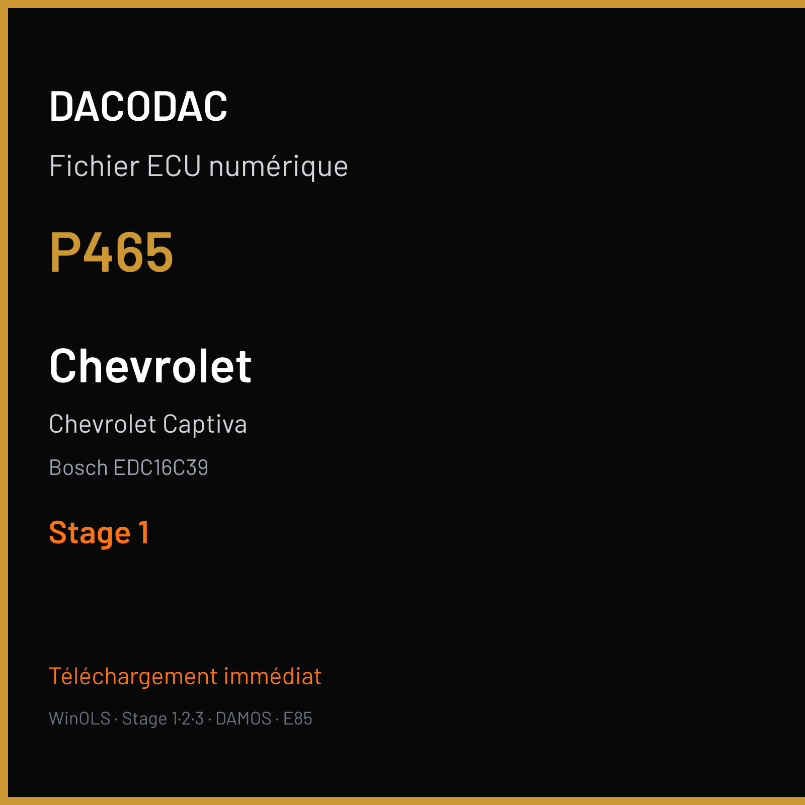 Chevrolet Captiva (2006) — Bosch EDC16C39 — P465 — Stage 1