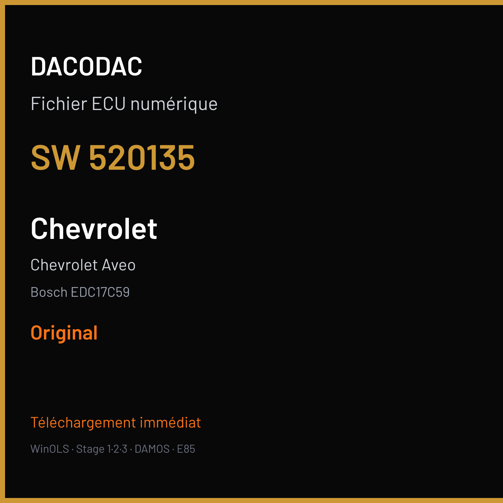 Chevrolet Aveo (2012) — Bosch EDC17C59 — 520135 — Original