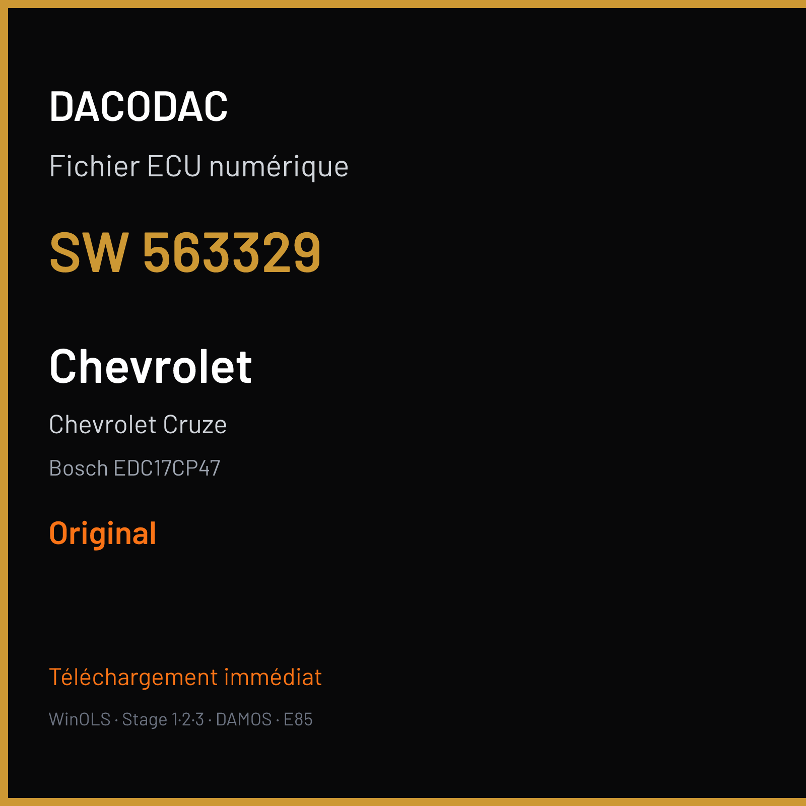 Chevrolet Cruze (2014) — Bosch EDC17CP47 — 563329 — Original