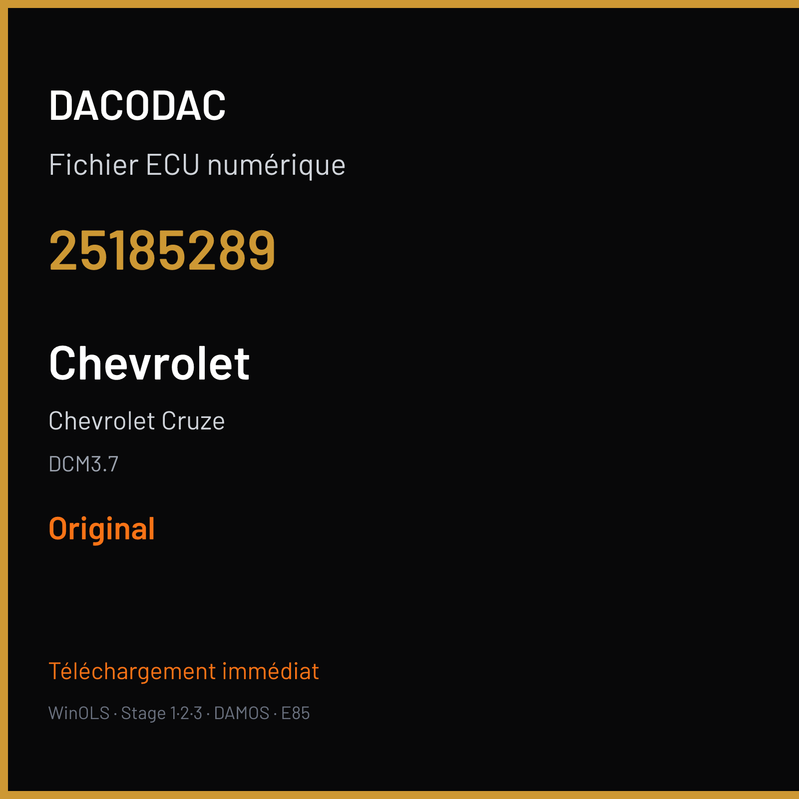 Chevrolet Cruze (2013) — DCM3.7 — 25185289 — Original