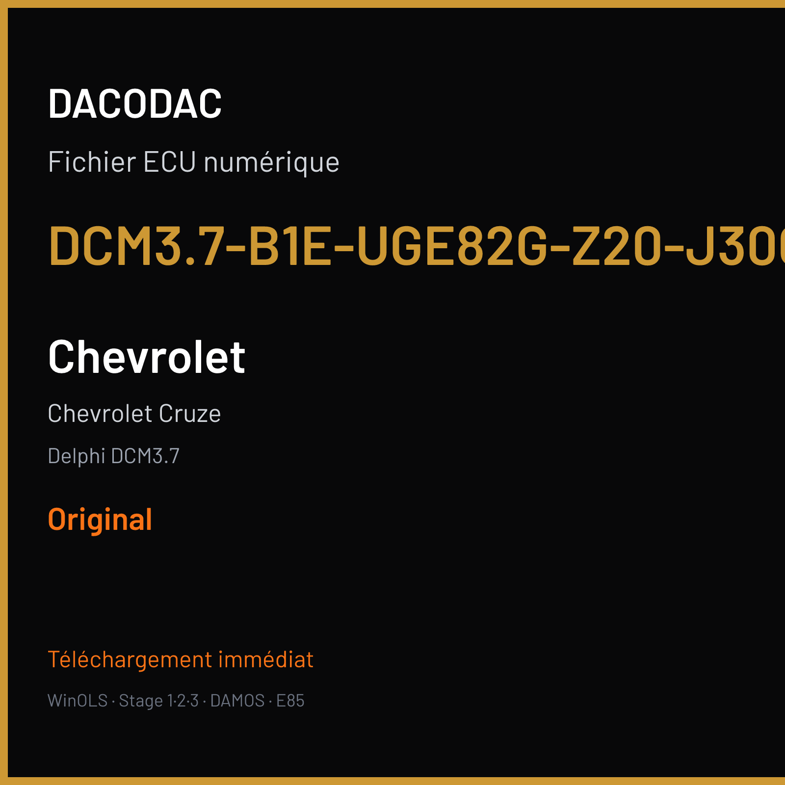 Chevrolet Cruze (2012) — Delphi DCM3.7 — DCM3.7-B1E-UGE82G-Z20-J300-M2-118-V-DE-T-G-110810 — Original