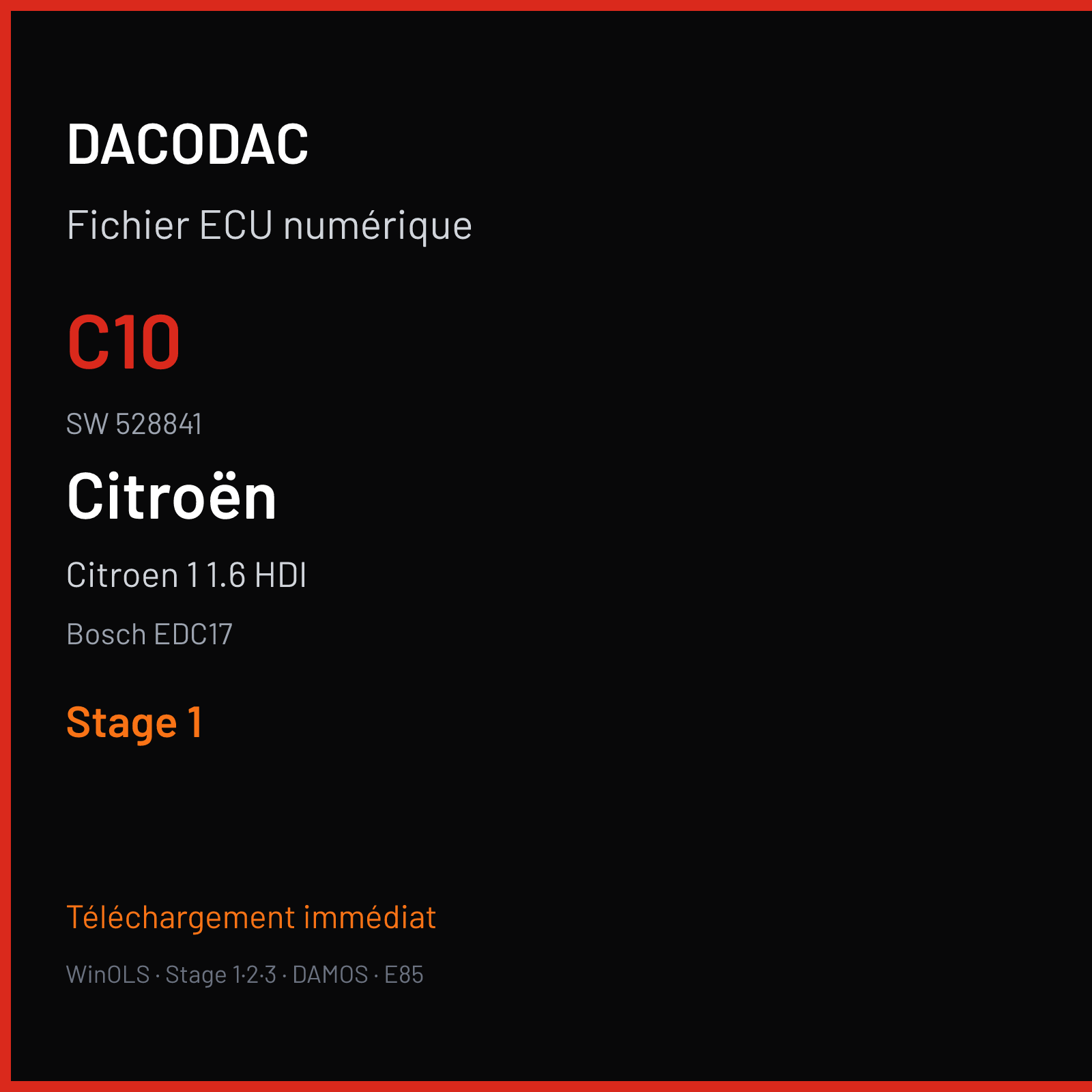 Citroen 1 1.6 HDI (2013) — Bosch EDC17 — C10 · 528841 — Stage 1