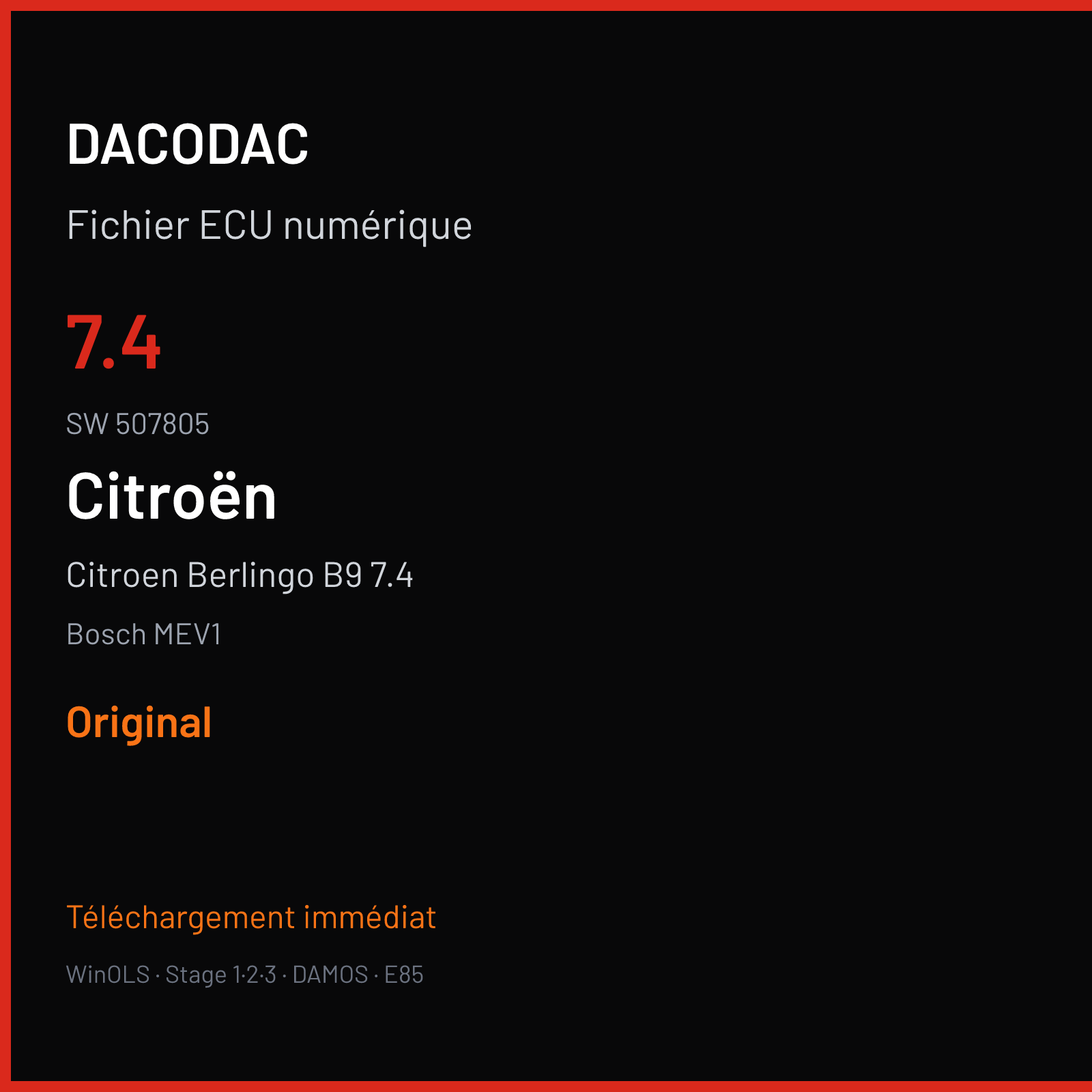 Citroen Berlingo B9 7.4 — Bosch MEV1 — 7.4 · 507805 — Original