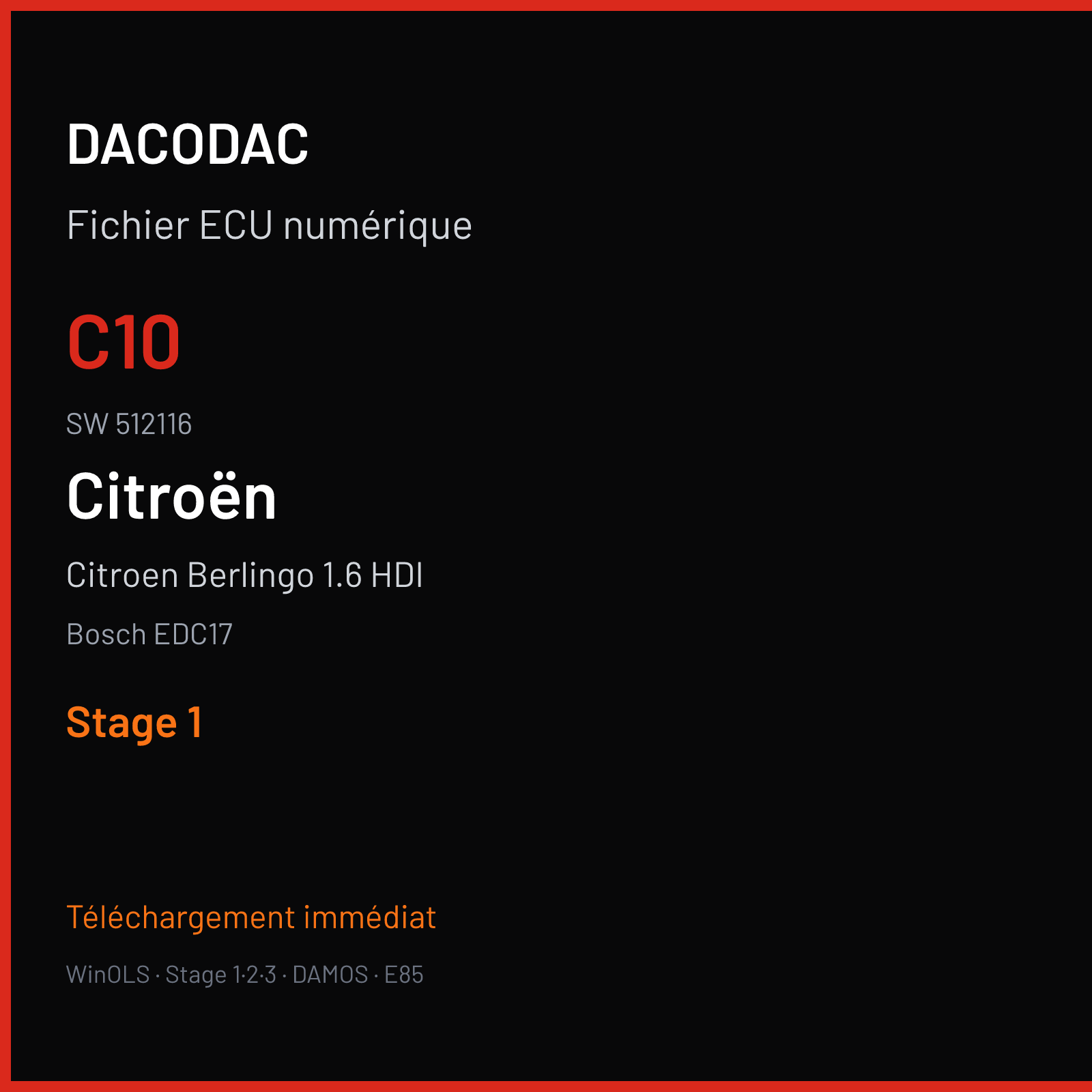 Citroen Berlingo 1.6 HDI (2011) — Bosch EDC17 — C10 · 512116 — Stage 1