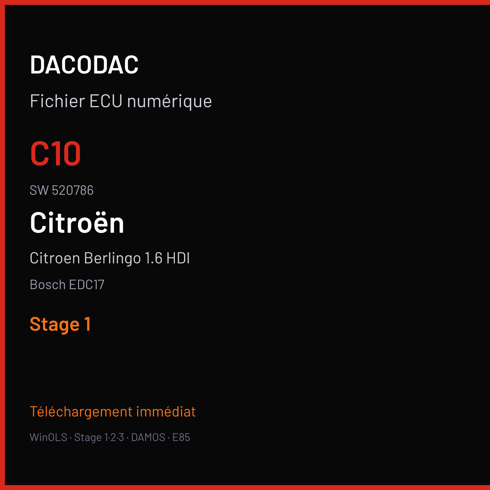 Citroen Berlingo 1.6 HDI (2012) — Bosch EDC17 — C10 · 520786 — Stage 1