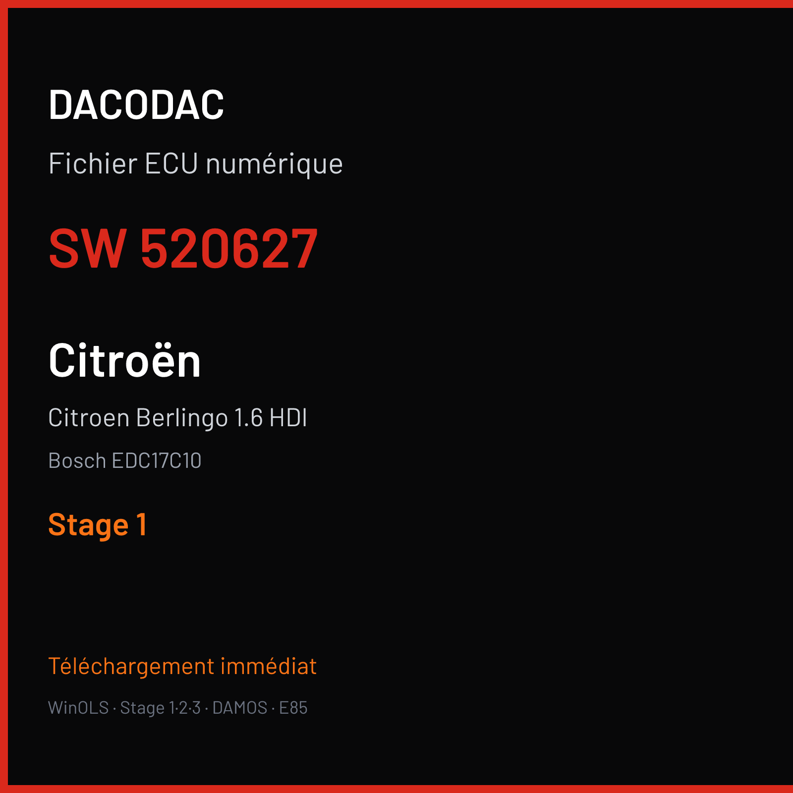 Citroen Berlingo 1.6 HDI (2012) — Bosch EDC17C10 — 520627 — Stage 1