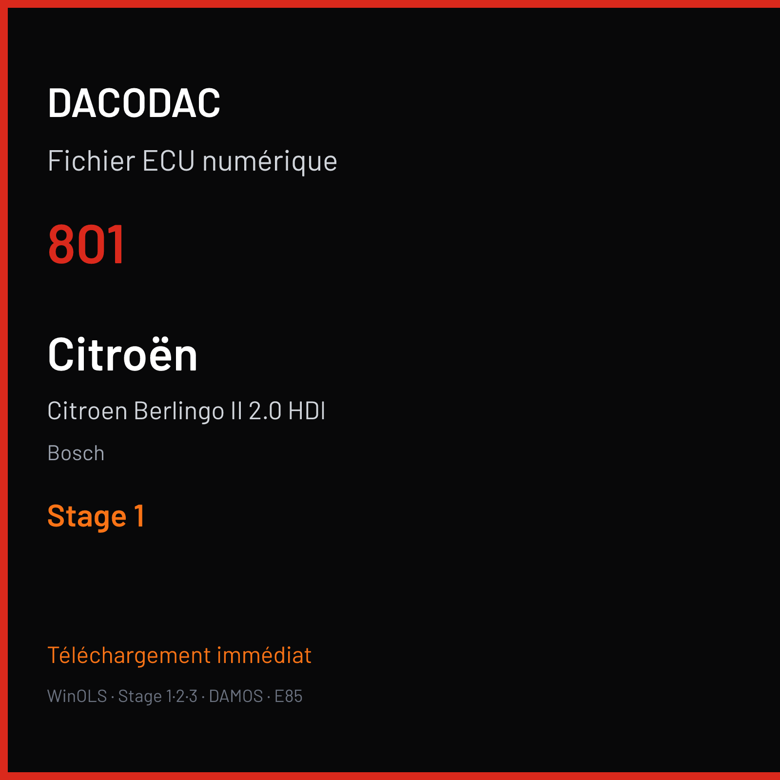 Citroen Berlingo II 2.0 HDI (2004) — Bosch — 801 — Stage 1