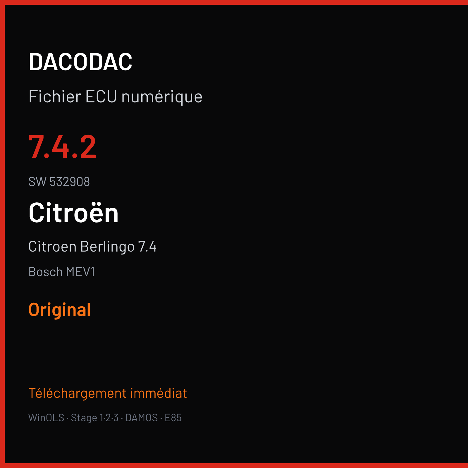 Citroen Berlingo 7.4 (2012) — Bosch MEV1 — 7.4.2 · 532908 — Original
