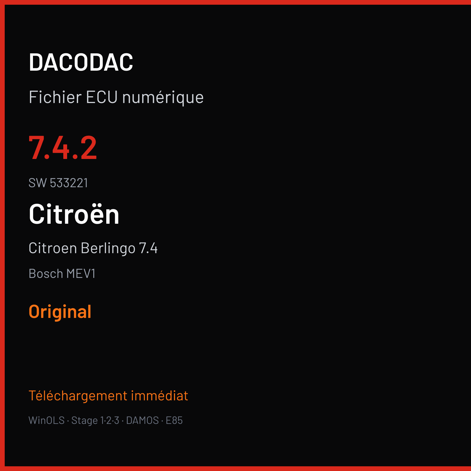 Citroen Berlingo 7.4 — Bosch MEV1 — 7.4.2 · 533221 — Original