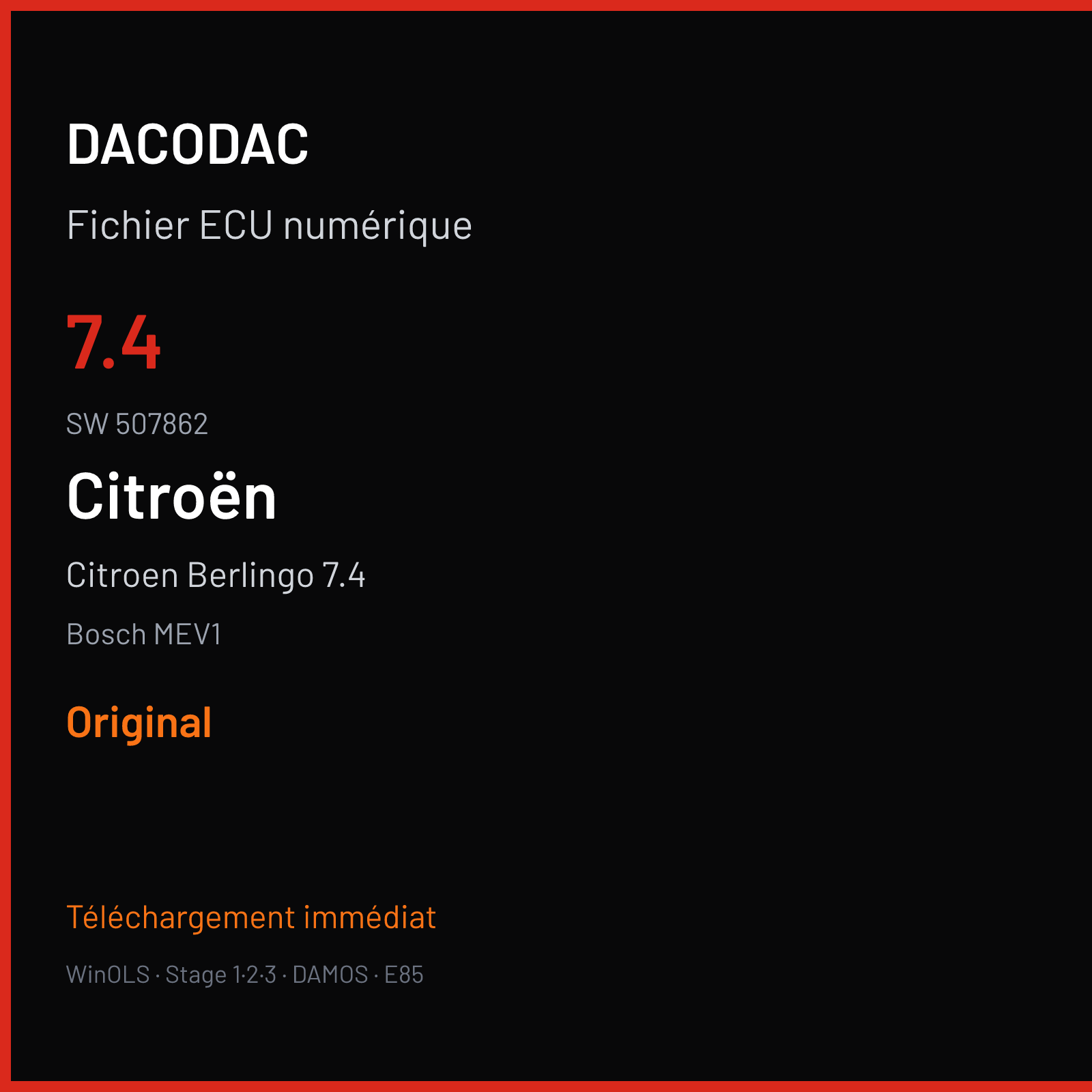 Citroen Berlingo 7.4 (2012) — Bosch MEV1 — 7.4 · 507862 — Original