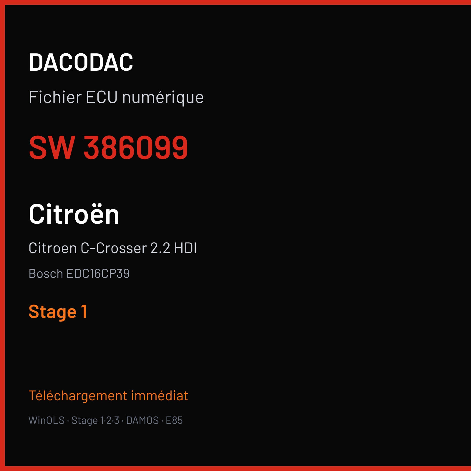Citroen C-Crosser 2.2 HDI (2009) — Bosch EDC16CP39 — 386099 — Stage 1