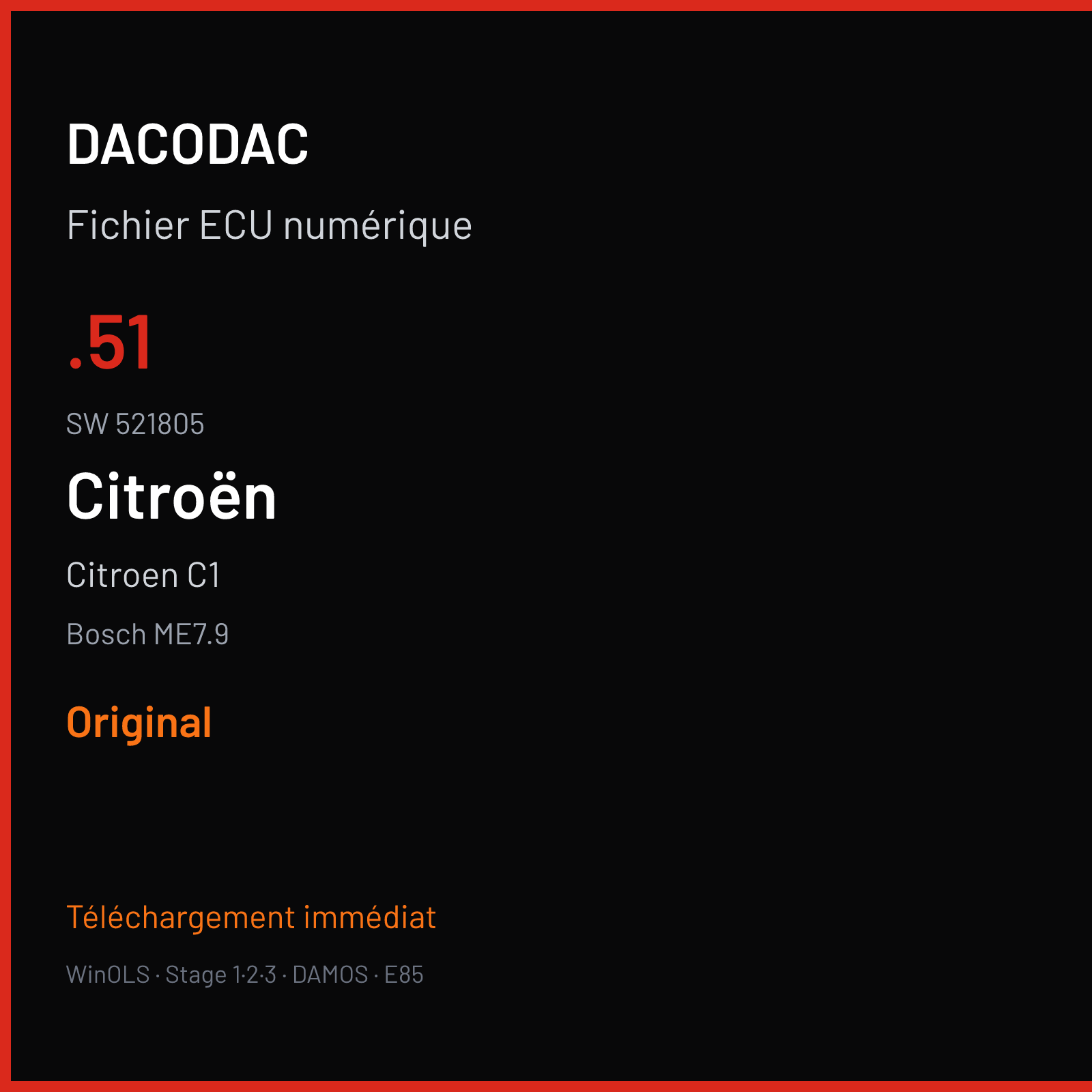 Citroen C1 (2011) — Bosch ME7.9 — .51 · 521805 — Original