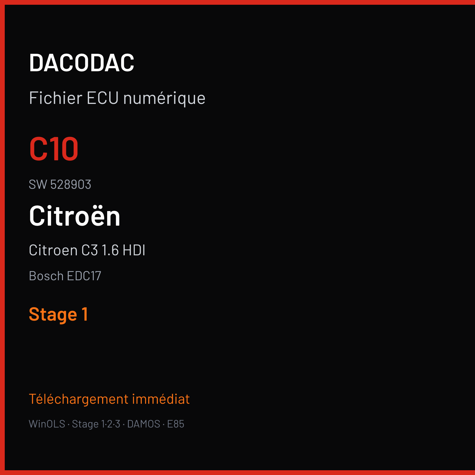 Citroen C3 1.6 HDI (2012) — Bosch EDC17 — C10 · 528903 — Stage 1