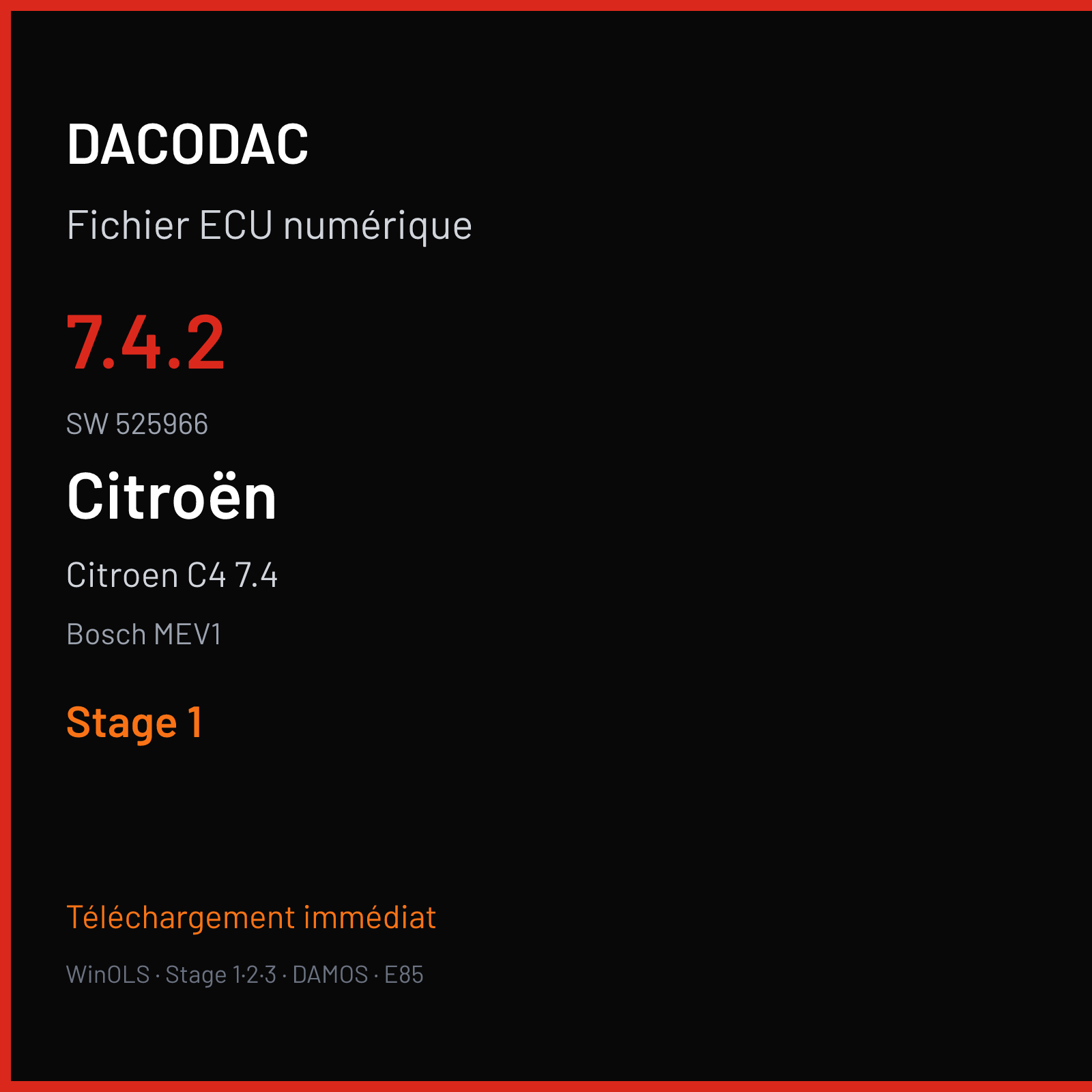 Citroen C4 7.4 — Bosch MEV1 — 7.4.2 · 525966 — Stage 1